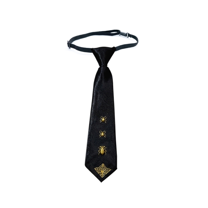 Bow Tie Pre Tied - 골드 곤충 매력이있는 세련된 펑크 록