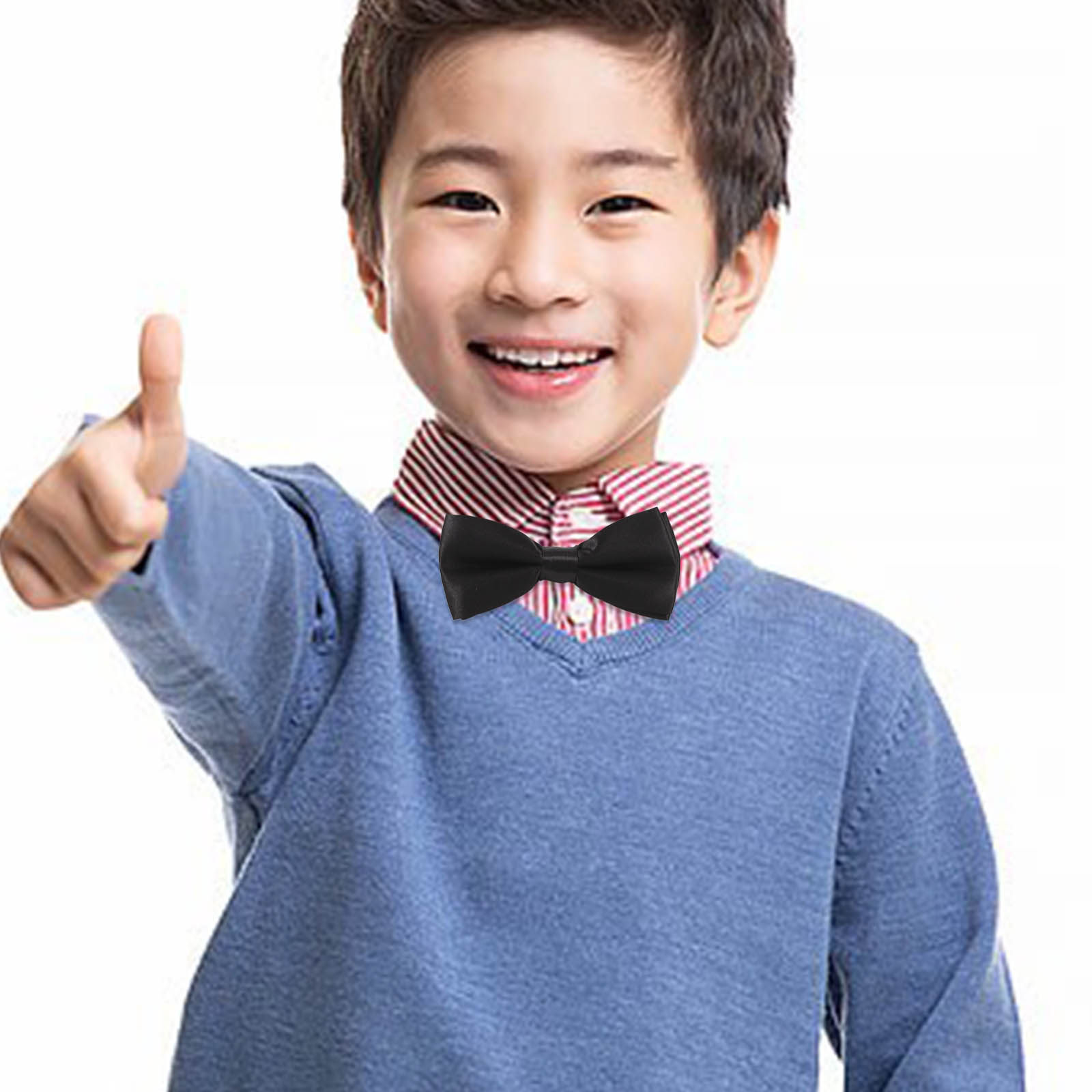 조절 가능한 미리 묶인 남아용 나비넥타이 블랙 솔리드  - Bow Tie Pre Tied 리뷰 및 가격