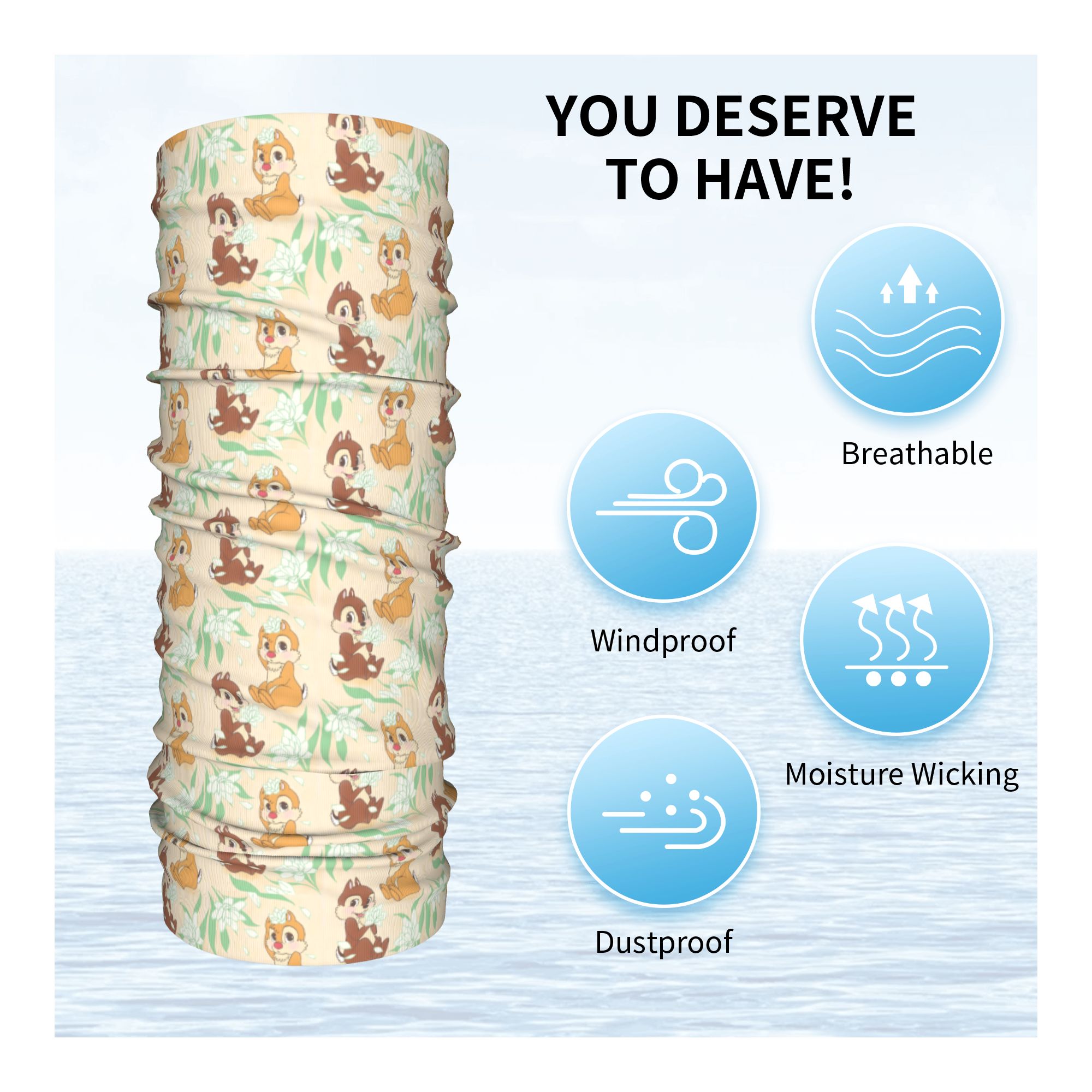 커스텀 귀여운 C-칩과 D-데일 반다나 넥워머 여성 남 - Neck Warmer Tube 리뷰 및 가격
