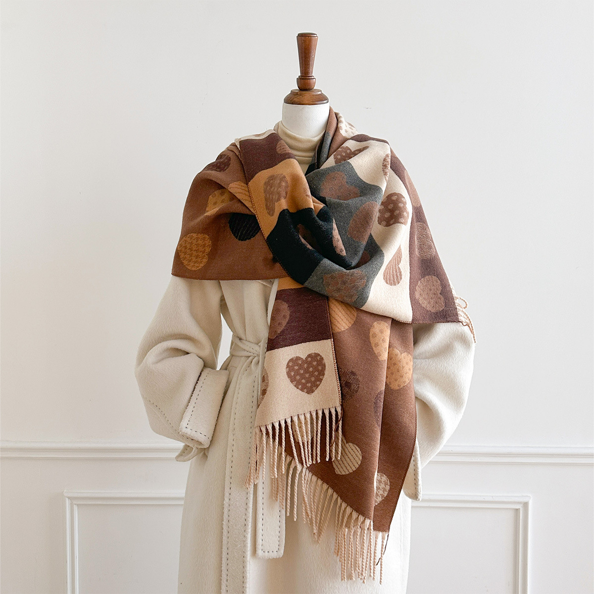 여성용 인조 캐시미어 스카프 프린지 장식 두꺼운 따뜻한 - Pashmina Wrap Large 리뷰 및 가격