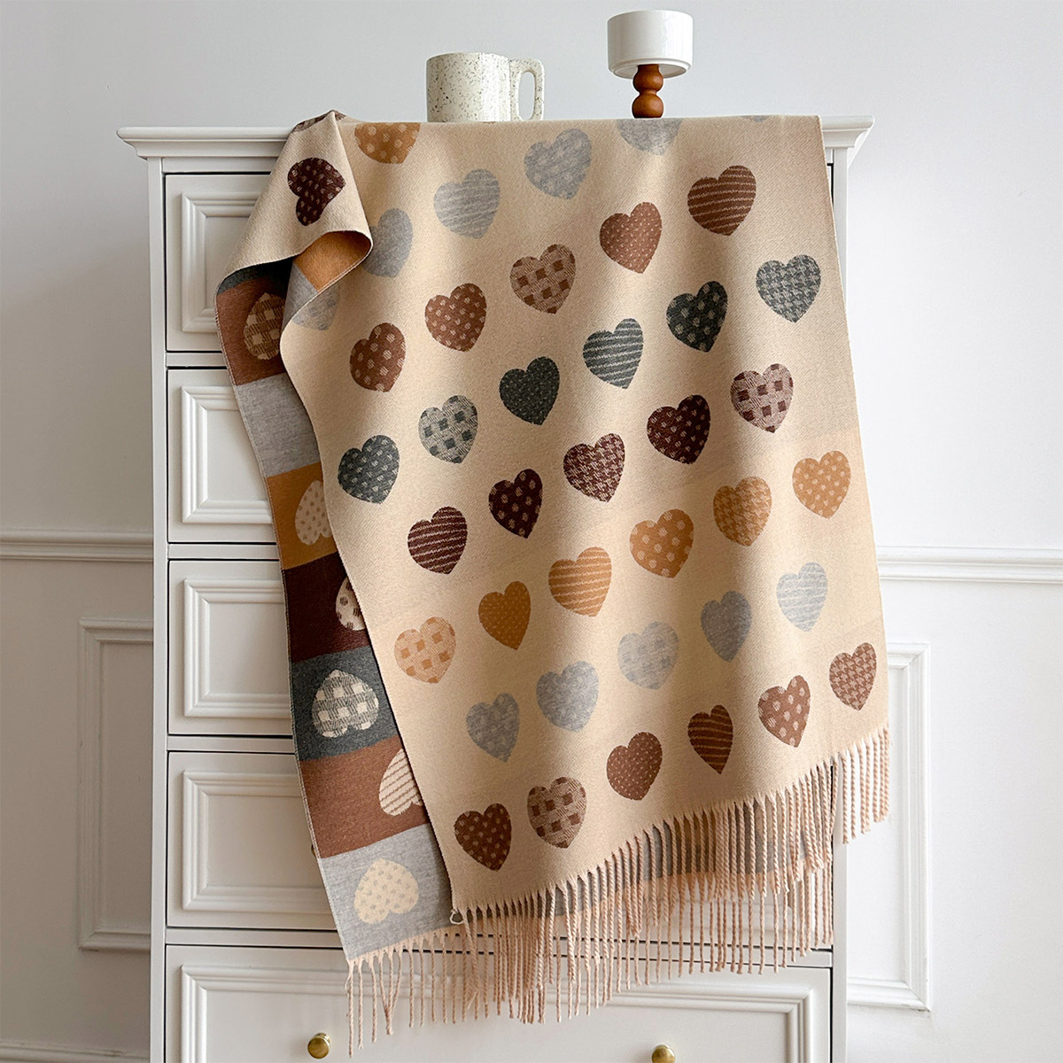 여성용 인조 캐시미어 스카프 프린지 장식 두꺼운 따뜻한 - Pashmina Wrap Large 리뷰 및 가격