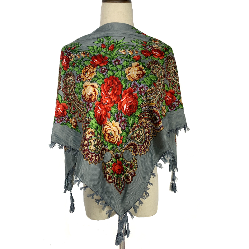 90*90cm WomenRussian 꽃 스퀘어 스카프 - Bandana Cotton 리뷰 및 가격
