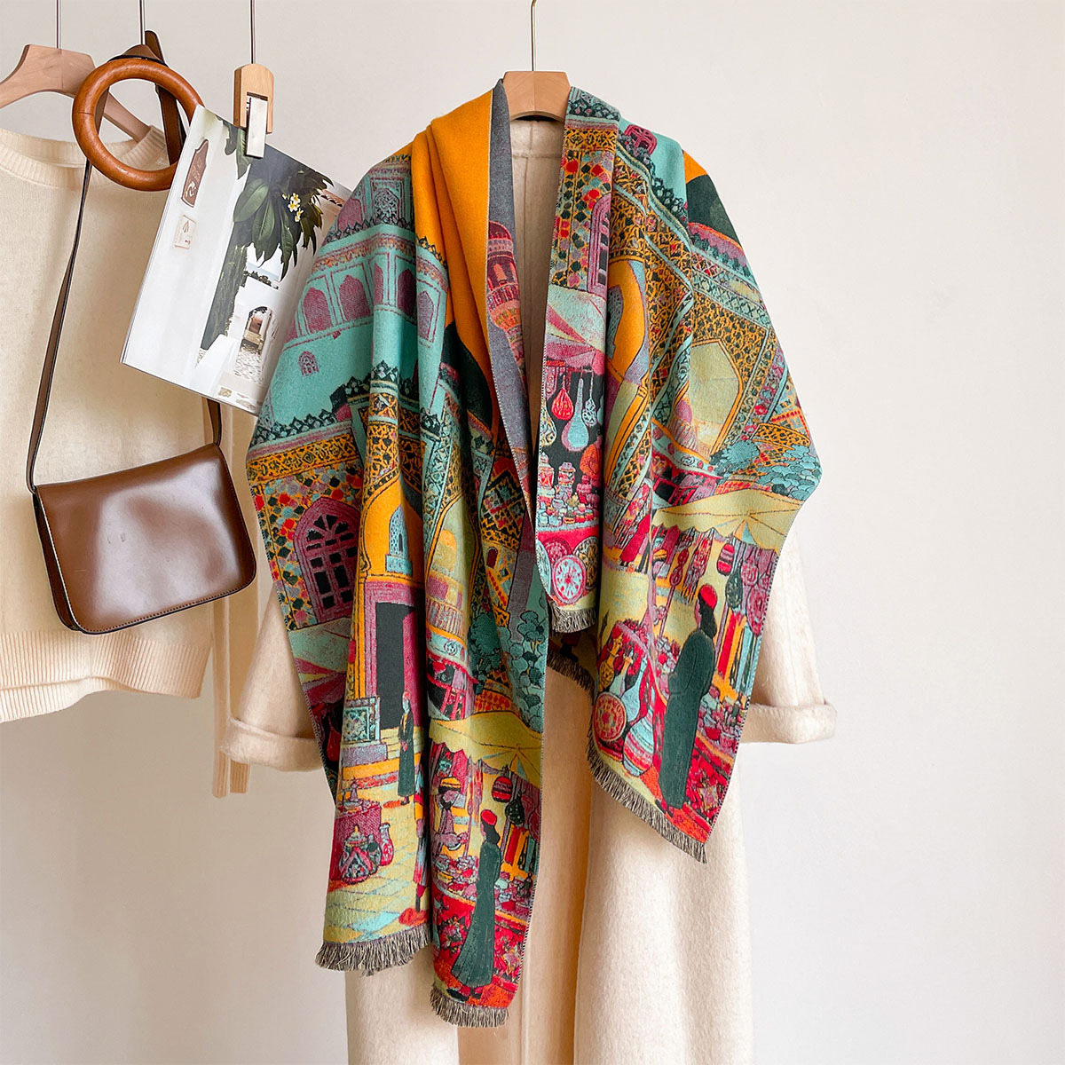 여성용 인조 캐시미어 스카프 양면 스카프 숄 겨울용 두 - Pashmina Wrap Large 리뷰 및 가격